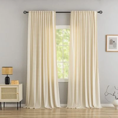 Samettiverho 2-pack Mathilde Beige