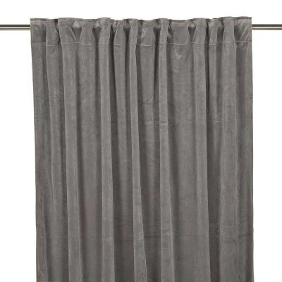 Velvet Harmaa Samettiverhot 2-Pakkaus