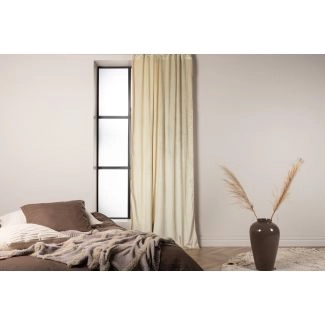 Lavendelvind Beige 2x135x250 cm Samettiverho 2-pack