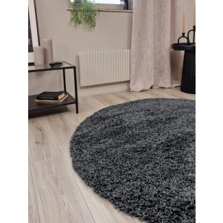 Pyöreä Komon Antrasiitti Ryijymatto