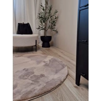 Pyöreä Eline Taupe Ryijymatto