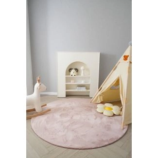 Pyöreä Cat Vaaleanpunainen Pestävä Turkismatto