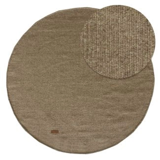 Pyöreä Dalen Ruskea Villamatto