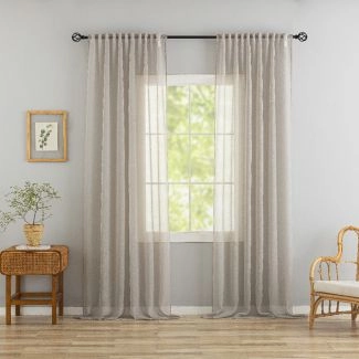 Ellinor Pellava 2x135x250 cm Pellavaverhokangas-ilme 2-pakka