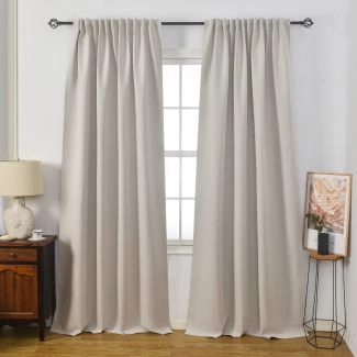 Mörkläggande Gardin 2-pack Solfritt Beige