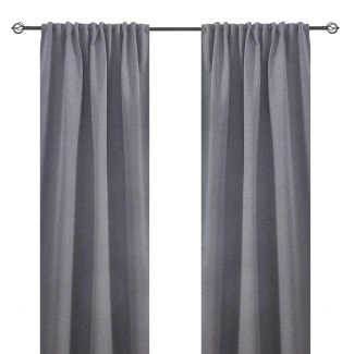 Mörkläggande Gardin 2-pack Solfritt Grå