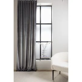 Lavendelvind Tummanharmaa 2x135x250 cm Samettiverho 2-pack