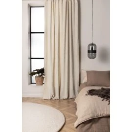 Kristallglans Beige  Huoneenpimentävä Samettiverho 2-pack