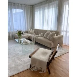 Pestävä Pehmeä Ryijymatto Fluffy Offwhite