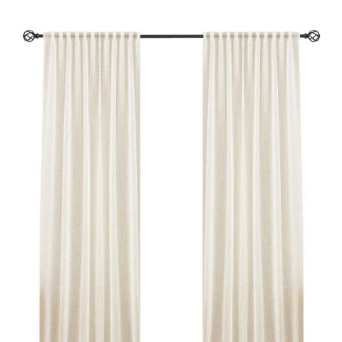 Estelle Beige 2x135x250 cm Pellavaverhokangas-ilme 2-pakka
