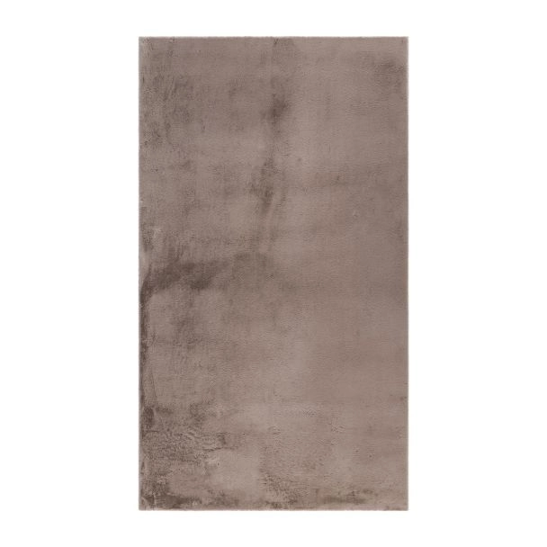 Juoksija Eiderelle Taupe Pehmeä Turkis-look Matto