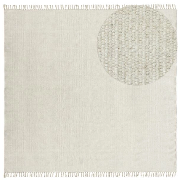 Kvadrat matta Dalen Offwhite