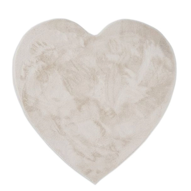 Lasten Matto Pehmeä Turkisilme Rabbit Heart Vaalean Beige