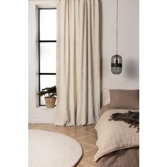 Kristallglans Beige  Huoneenpimentävä Samettiverho 2-pack