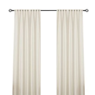 Ellinor Beige 2x135x250 cm Pellavaverhokangas-ilme 2-pakka