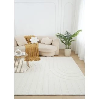 Pestävä Pehmeä Ryijymatto Fuzzy Lumo Offwhite