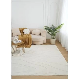 Pestävä Pehmeä Ryijymatto Fuzzy Meia Offwhite