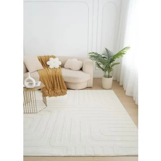 Pestävä Pehmeä Ryijymatto Fuzzy Vega Offwhite