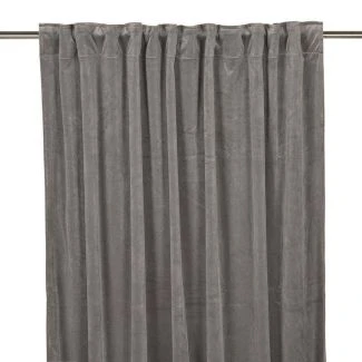 Velvet Harmaa Samettiverhot 2-Pakkaus