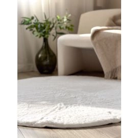 Pyöreä Eiderelle Valkoinen Pehmeä Turkis-look Matto
