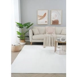 Pehmeä Turkis-look Matto Glossy Offwhite