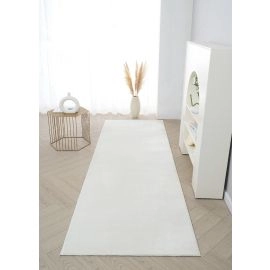 Juoksija Glossy Offwhite Pehmeä Turkis-look Matto