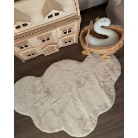 Lasten Matto Pehmeä Turkisilme Rabbit Cloud Vaalean Beige